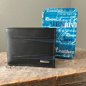 Black and Blue Leather Wallet